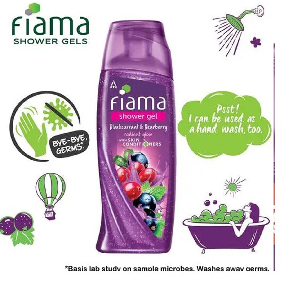 Picture of International Indian Product Fiama body wash shower gel used for male / female Purple color - 250 ml