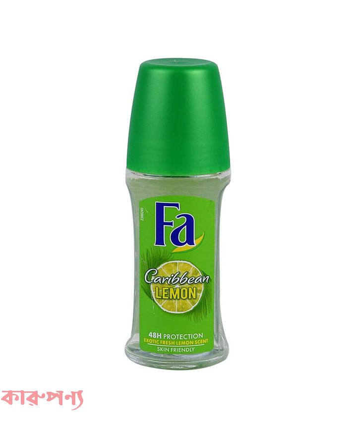 Picture of International UAE product FA Caribbean LEMON body deodorant Roll on for male / female - 50 ml Picture of International UAE product FA Caribbean LEMON body deodorant Roll on for male / female - 50 ml