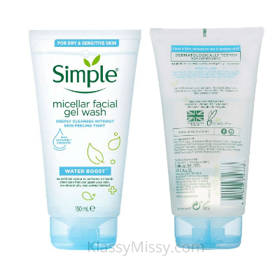 Picture of International UK product Simple micellar facial gel wash used for male/ female - 150 ml e