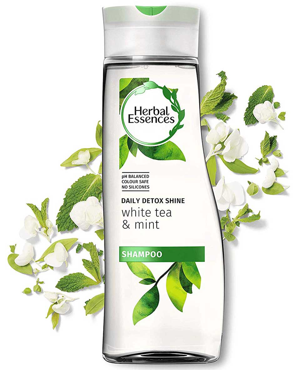 Picture of International Thailand product hair care Herbal Essences DAILY DETOX SHINE white tea and mint shampoo used for male/ female - 400 ml
