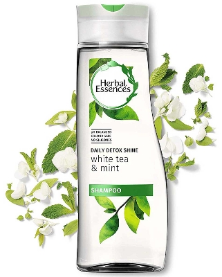 Picture of International Thailand product hair care Herbal Essences DAILY DETOX SHINE white tea and mint shampoo used for male/ female - 400 ml