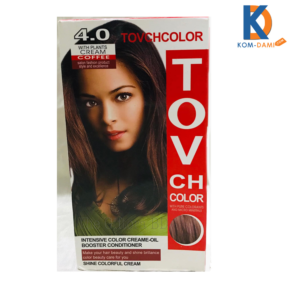 Picture of International Hair styling China product TOVCHCOLOR hair color used for male / female shade no 4.0 - 80 ml X 2