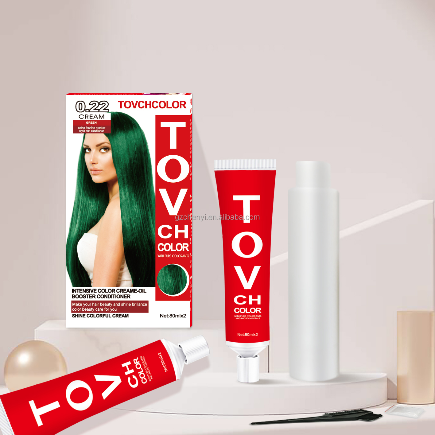 Picture of International Hair styling China product TOVCHCOLOR hair color used for male / female shade no 0.22 - 30 ml X 2