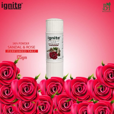 Picture of BSTI APPROVED Indian product Ignite SANDAL AND ROSE talcum powder - 125 gm