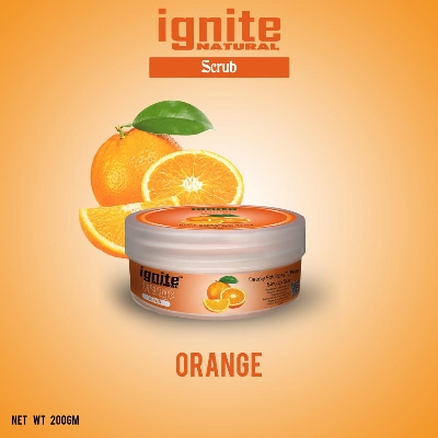 Picture of BSTI Approved Indian product Ignite body scrub Orange used for male/ female - 200 gm