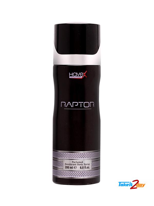 Picture of International UAE product Body spray party scent Havex RAPTOR used for male- 200 ml