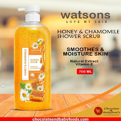 Picture of International Thailand product Body wash Shower scrub Watsons HONEY AND CHAMOMILE used for male / female - 700 ml