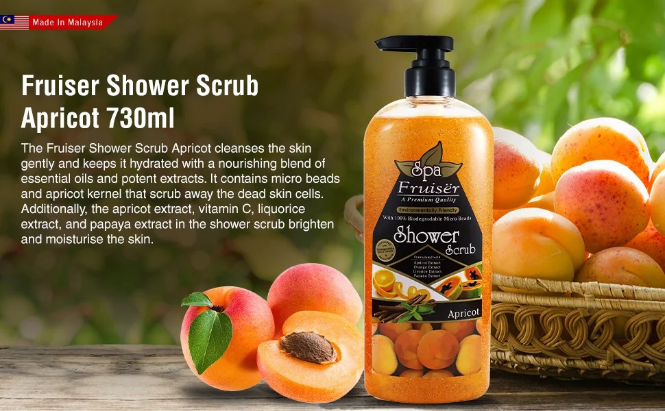 Picture of International Malaysian product Body wash Shower scrub SPA Apricot used for male / female- 730 ml