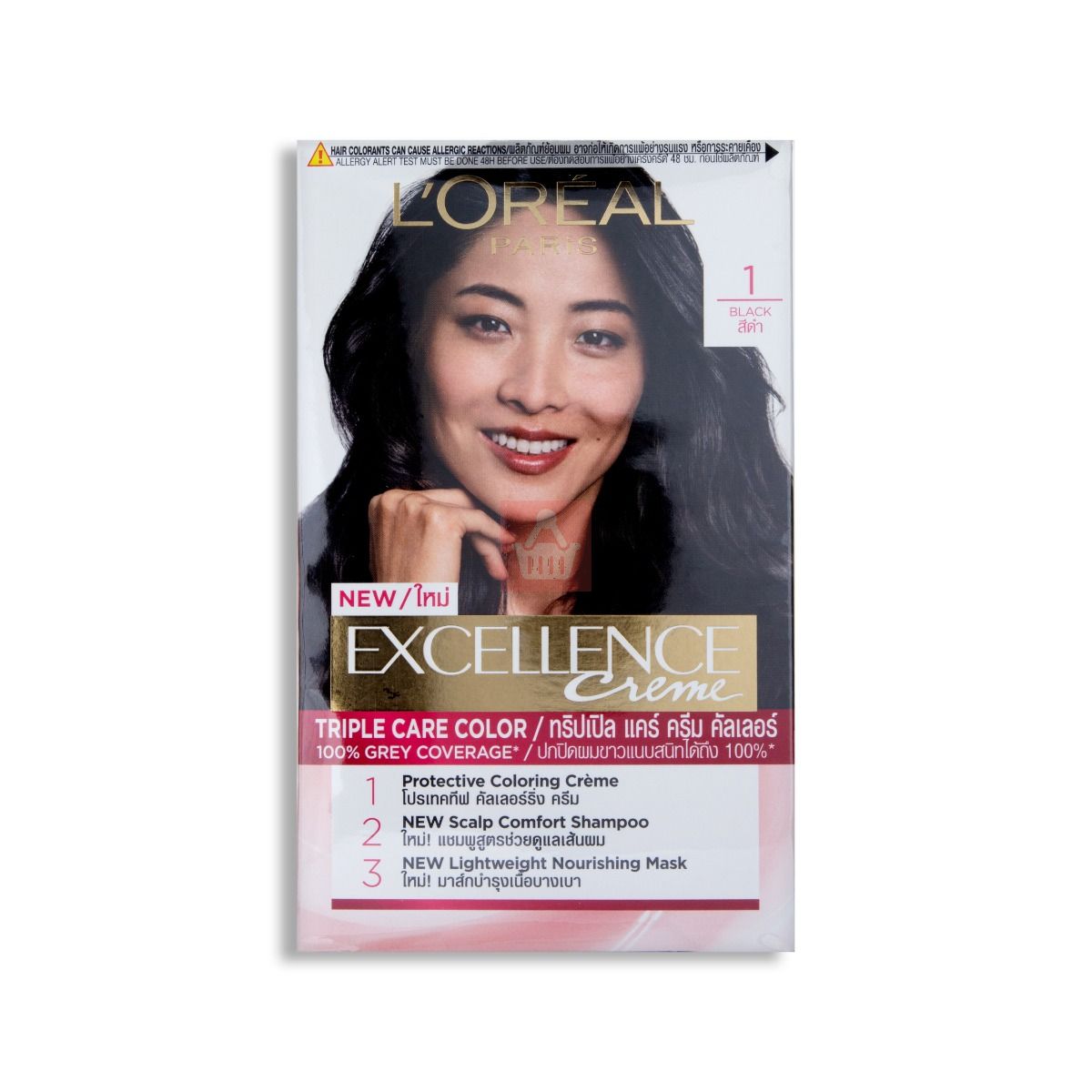 Picture of International Thailand product smart looking Hair color L'Oréal shade no 1 used for male/female - 205 ml