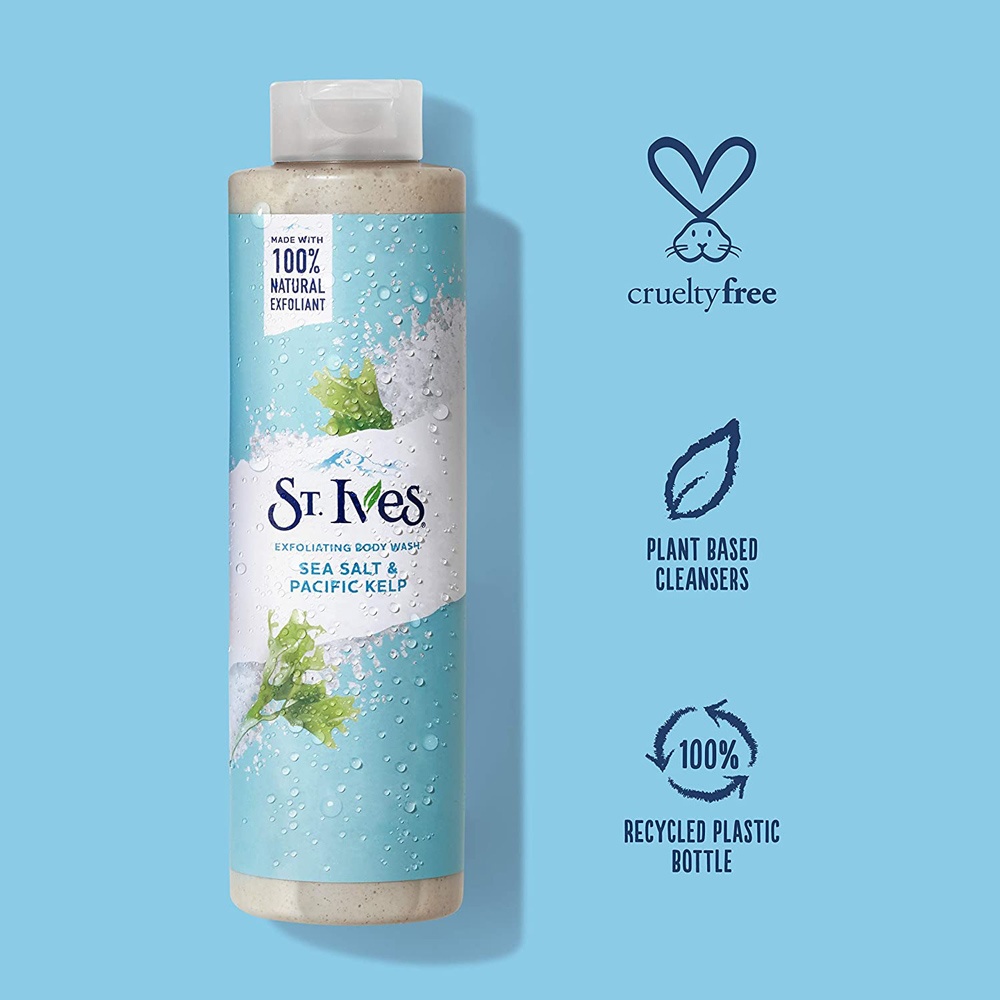 Picture of International USA product ST Ives SEA SALT & PACIFIC KELP Shower gel body wash used for Male/ female - 473 ml