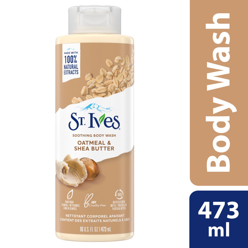 Picture of International USA product ST Ives OATMEAL & SHEA BUTTER Shower gel body wash used for Male/ female - 473 ml
