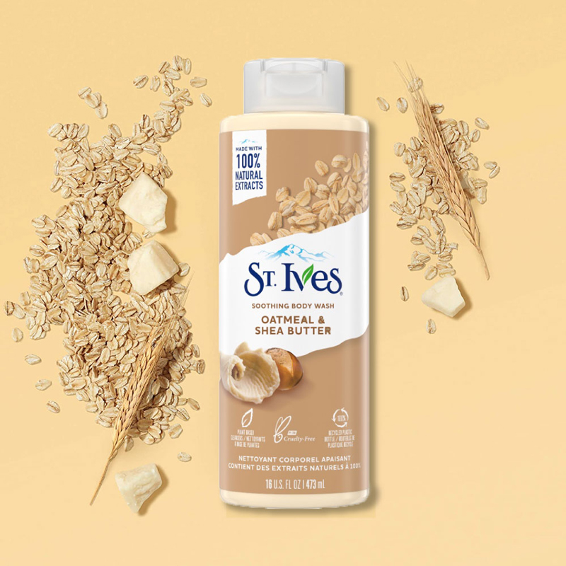 Picture of International USA product ST Ives OATMEAL & SHEA BUTTER Shower gel body wash used for Male/ female - 473 ml