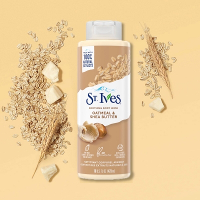 Picture of International USA product ST Ives OATMEAL & SHEA BUTTER Shower gel body wash used for Male/ female - 473 ml