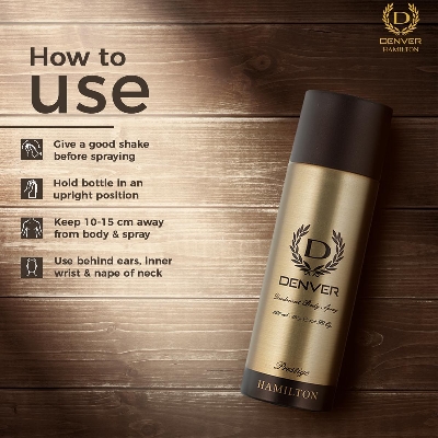 Picture of International Indian product Body Spray Denver HAMILTON Prestige Used for male - 165 ml