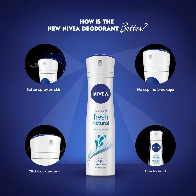 Picture of International Germany product Body Spray NIVEA Fresh Natural used for female - 150 ml