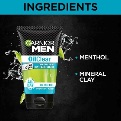 Picture of International European product Skin care Men Oil Clear All Day face wash used for male - 100 gm