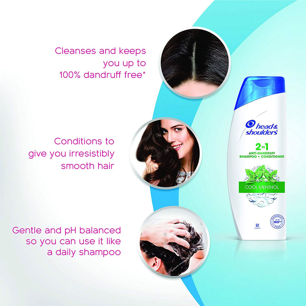 Picture of International European Country product Hair care  2 - in - 1 Cool Menthol Anti Dandruff Shampoo Conditioner used for male/ female - 180 ml
