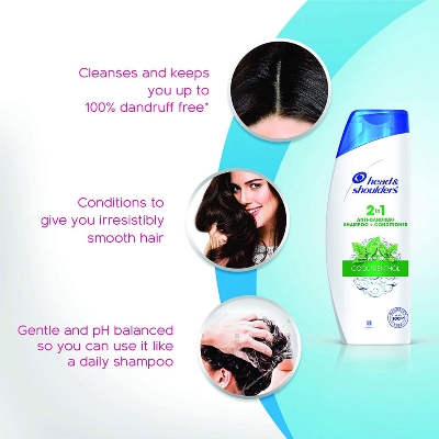 Picture of International European Country product Hair care  2 - in - 1 Cool Menthol Anti Dandruff Shampoo Conditioner used for male/ female - 180 ml