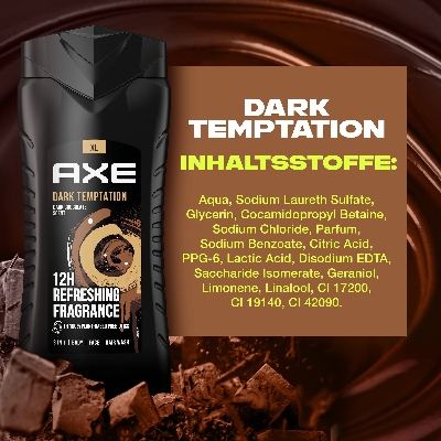 Picture of International European product Skin care AXE Dark Templation Shower Gel used for male/female - 400 ml