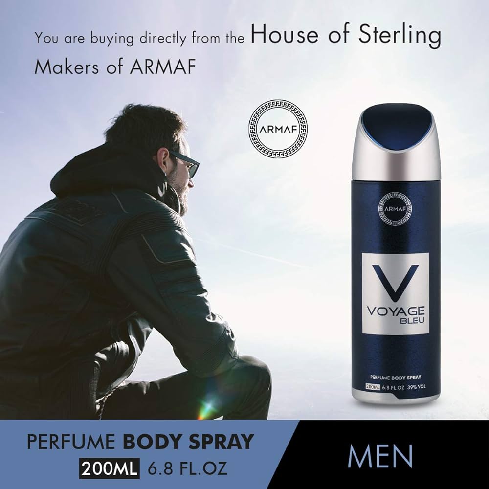 Picture of International UAE product Body Spray Armaf  Voyage Bleu used for male - 200 ml