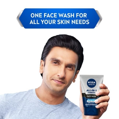 Picture of International European product skin care Nive*a men All IN 1 Charcoal face wash used for male - 100 gm