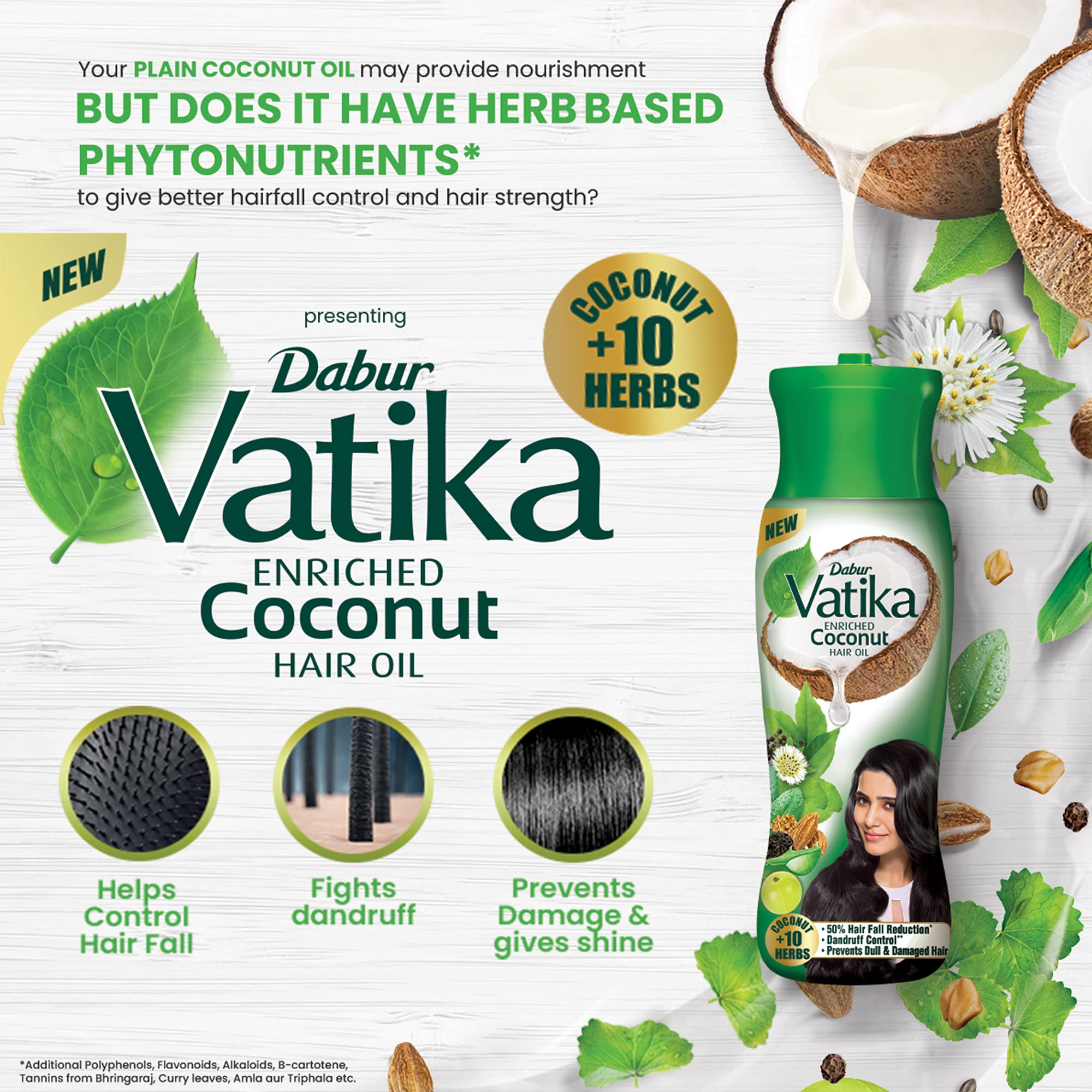 Picture of Indian product Hair care Vatika Enriched Coconut hair oil used for male/female - 300 ml
