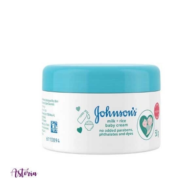 Picture of International European product Skin care Johnsons Milk + Rice cream used for baby - 50 gm