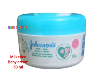 Picture of International European product Skin care Johnsons Milk + Rice cream used for baby - 50 gm
