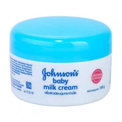 Picture of International European product Skin care Johnsons Milk + Rice cream used for baby - 100 gm