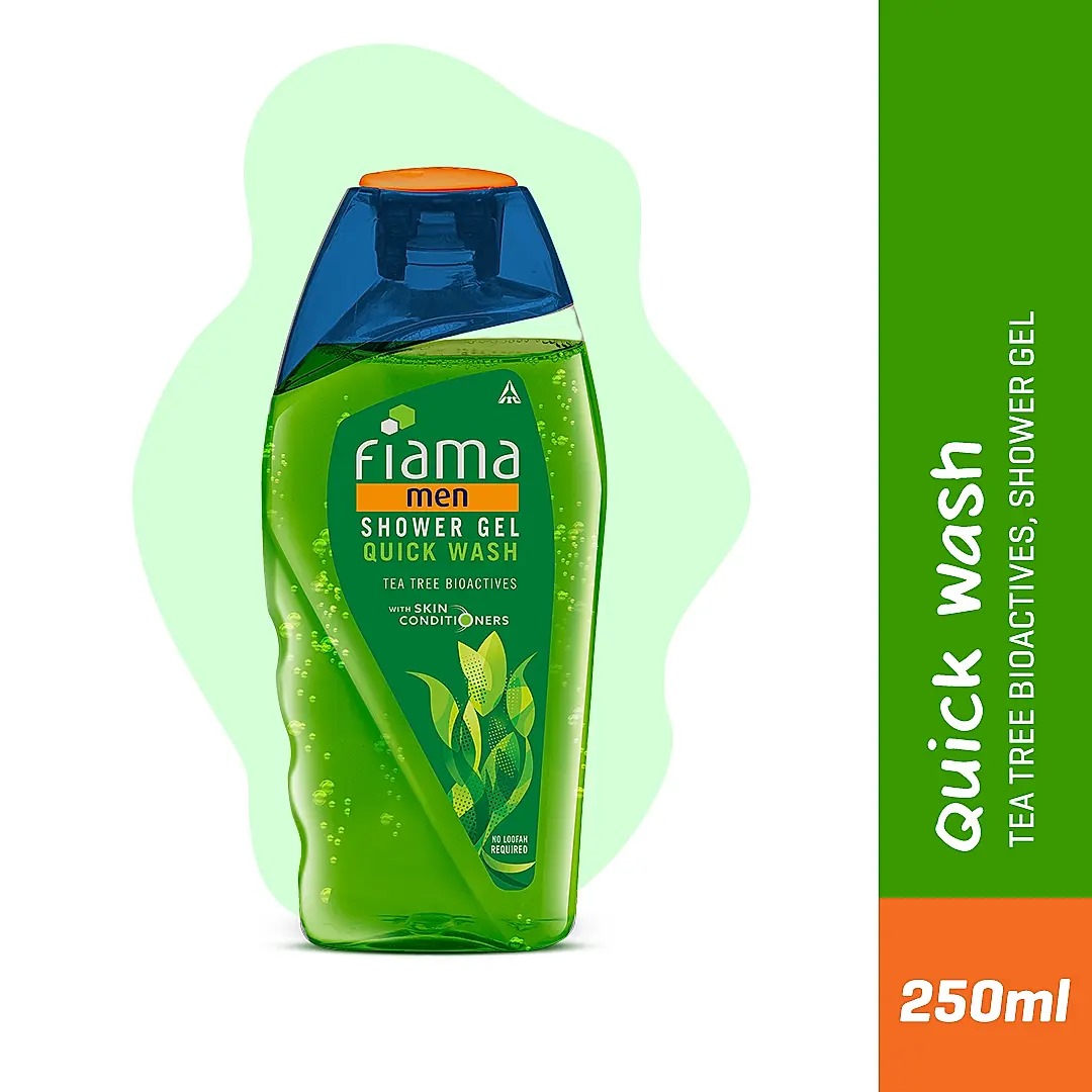 Picture of Indian Product Fiama men quick wash Tea Tree Bioactives shower gel used for male - 250 ml