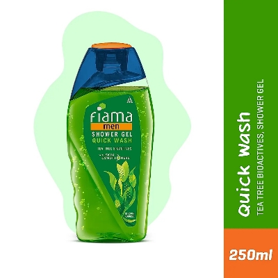 Picture of Indian Product Fiama men quick wash Tea Tree Bioactives shower gel used for male - 250 ml