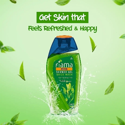 Picture of Indian Product Fiama men quick wash Tea Tree Bioactives shower gel used for male - 250 ml