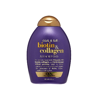 Picture of International Germany product Hair care Ogx thick & Full +Biotin & Collagen shampoo used for male/ female - 385 ml