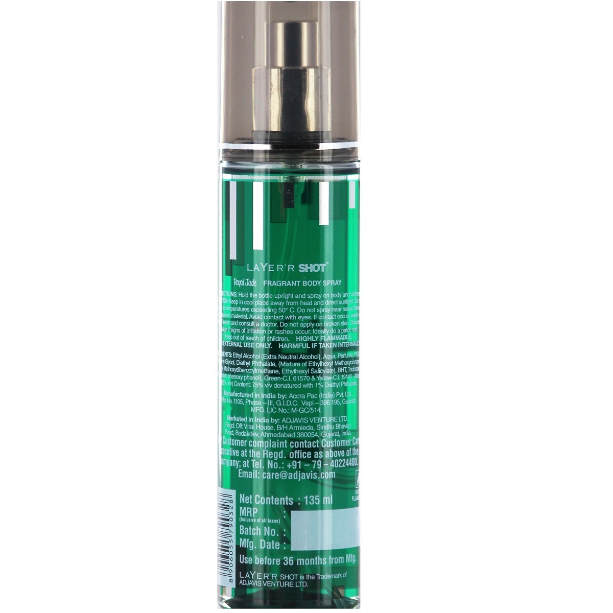 Picture of Indian product Body Spray Layer shot Royal Jade used for male - 135 ml