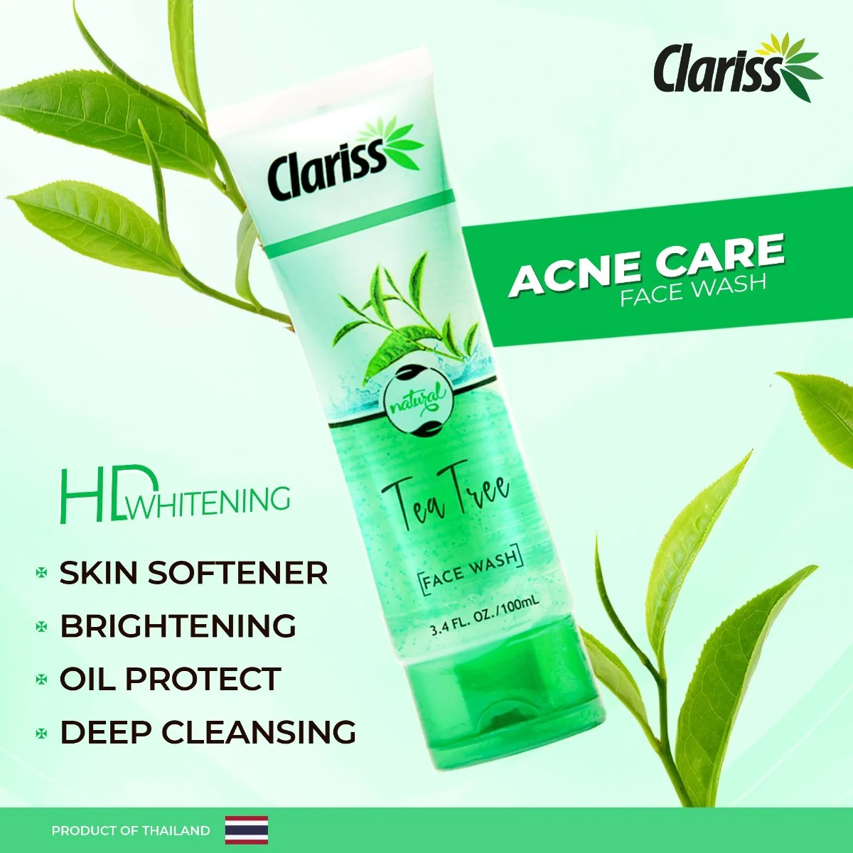 Picture of International Thailand product Skin care Clariss Tea Tree face wash used for male/female - 100 ml