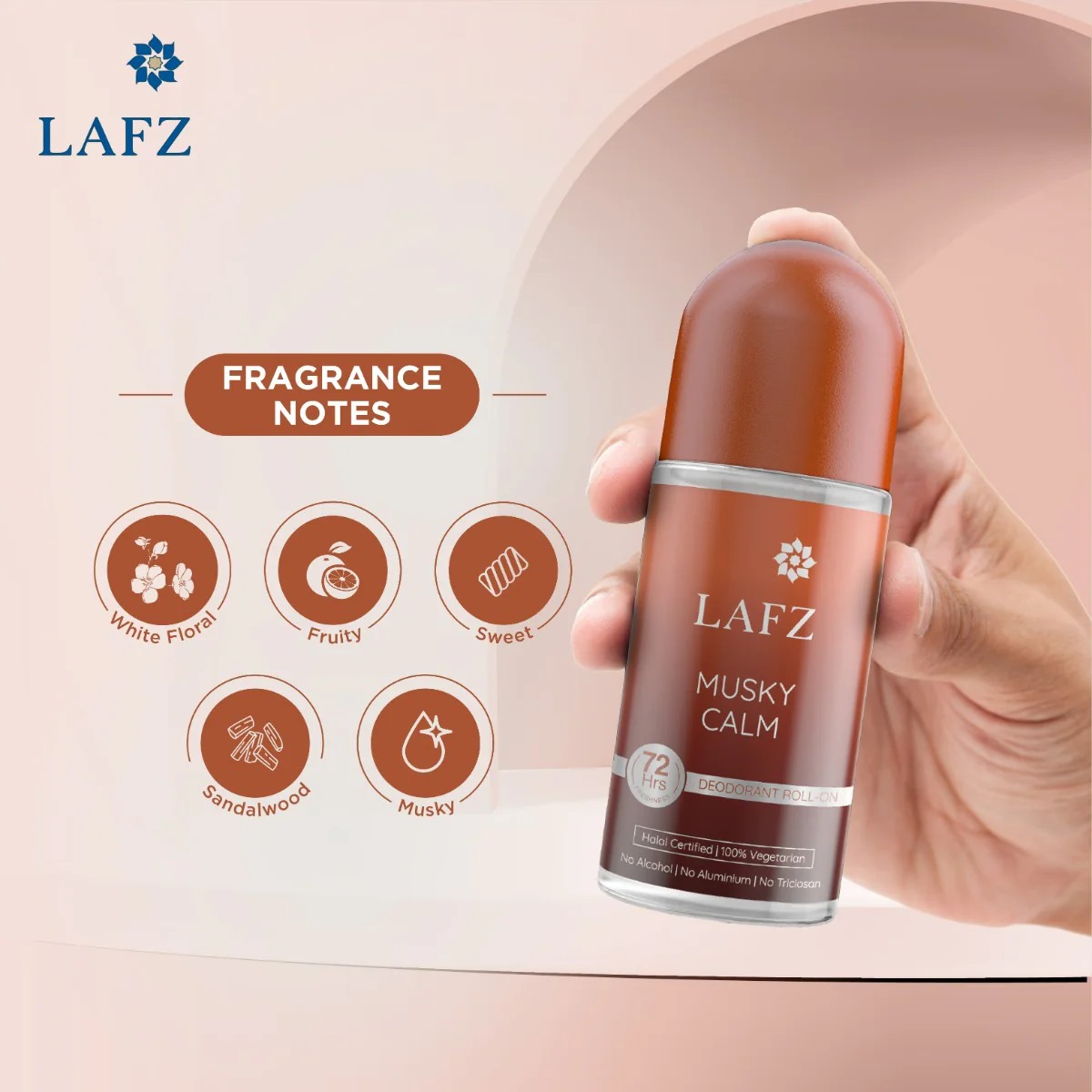 Picture of International Indian Product LAFZ Musky Calm body deodorant Roll on used for male / female - 50 ml Picture of International Indian Product LAFZ Musky Calm body deodorant Roll on used for male / female - 50 ml