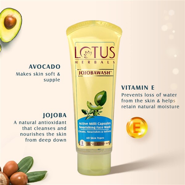 Picture of International European product Skin care Lot us Herbals Jojoba face wash used for male/female - 100 gm