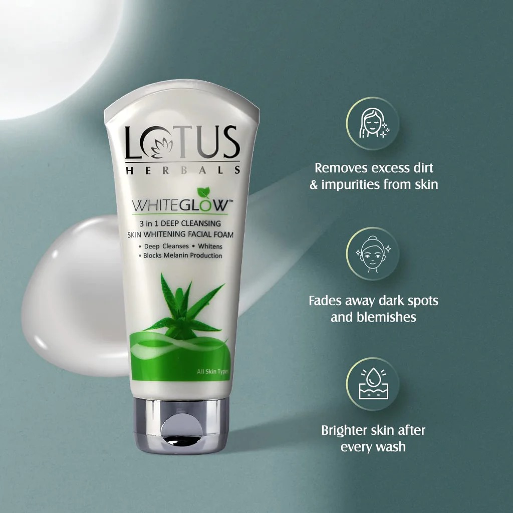 Picture of International European product Skin care Lot us Herbals Whiteglow face wash used for male/female - 100 gm