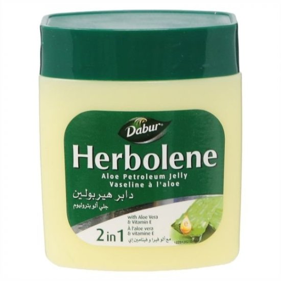 Picture of International UAE Product Skin care Dabur Herbolene Aloe Petroleum jelly 2 in 1 white used for male/female - 425 ml