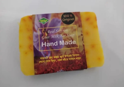 Picture of National product skin care Hand made Pipasa Real Saffron Goat Milk Bar soap used for male female - 90 gm