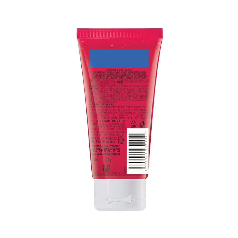 Picture of Indian product skin care blush & glow Strawberry with vitamin c serum face wash used for male/female - 100 gm