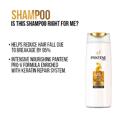 Picture of International UAE product Hair care Pan tene Shampoo Anti hair fall used for male/ female - 400 ml