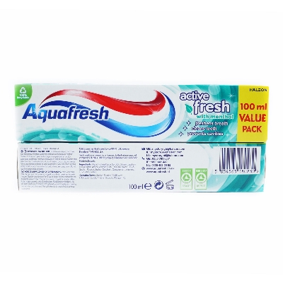 Picture of International UK product Tooth care Aquafresh active fresh toothpaste used for male female - 100 ml
