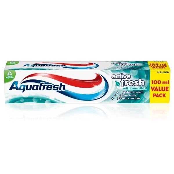 Picture of International UK product Tooth care Aquafresh active fresh toothpaste used for male female - 100 ml