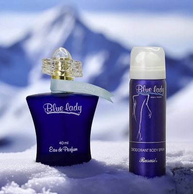 Picture of International UAE product Body perfume party scent Ra sasi blue lady for female - 40+30 ml