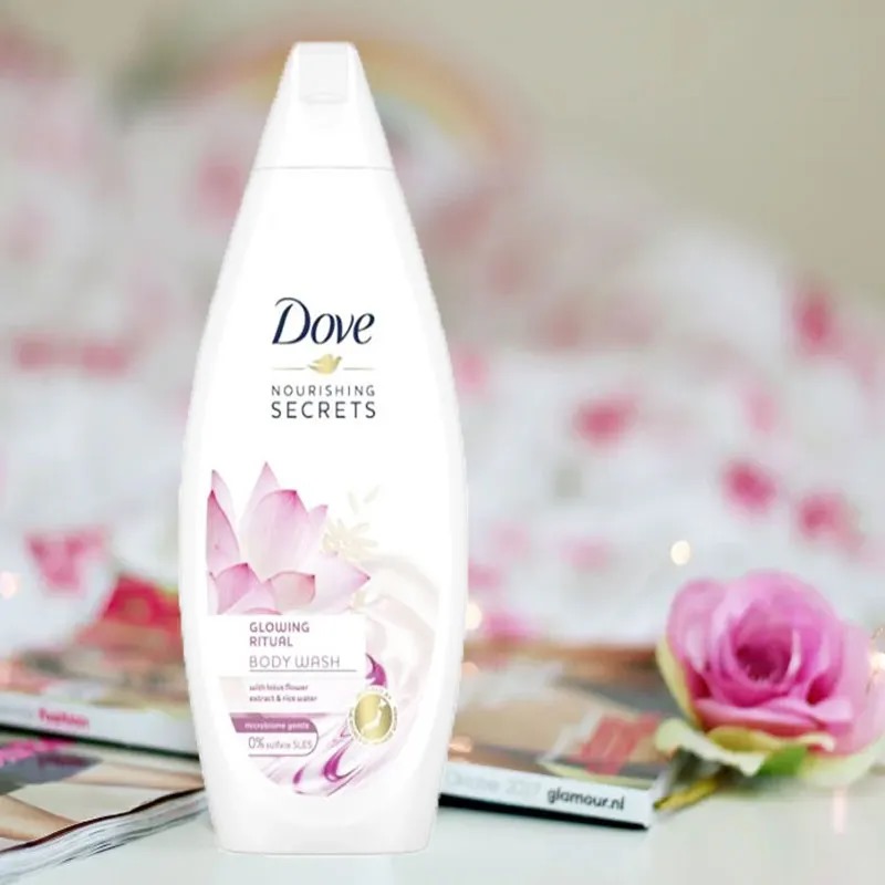 Picture of International NETHERLANDS product Skin care Dove GLOWING RITUAL shower gel body wash used for male/ female - 500 ml