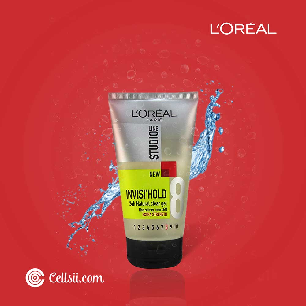 Picture of International Belgium product hair care Loreal paris Invisible Hold hair gel used for male - 150 ml
