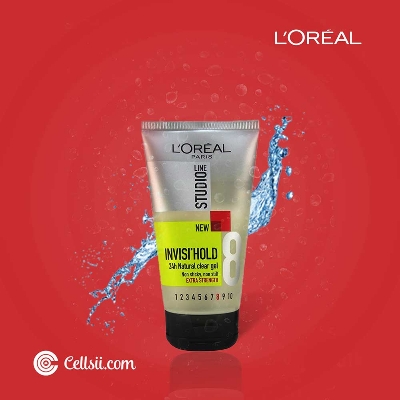 Picture of International Belgium product hair care Loreal paris Invisible Hold hair gel used for male - 150 ml