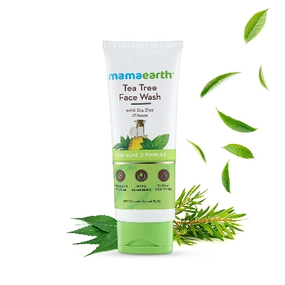 Picture of Indian product skin care Mamaearth Tea Tree face wash used for male female - 100 ml