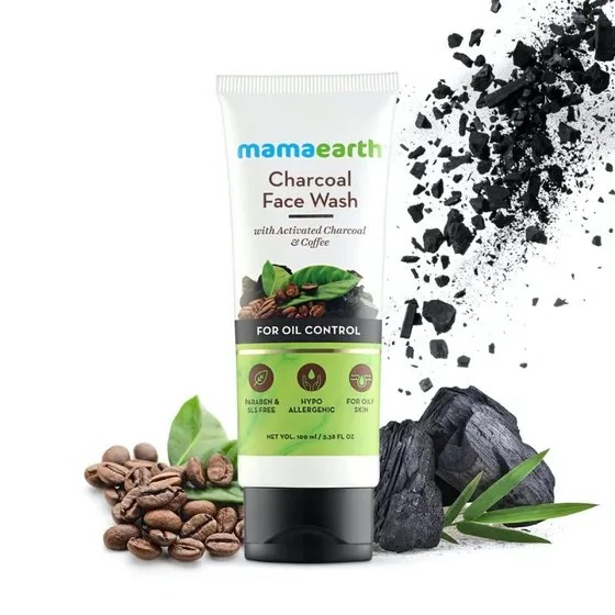 Picture of Indian product skin care Mamaearth Charcoal face wash used for male female - 100 ml